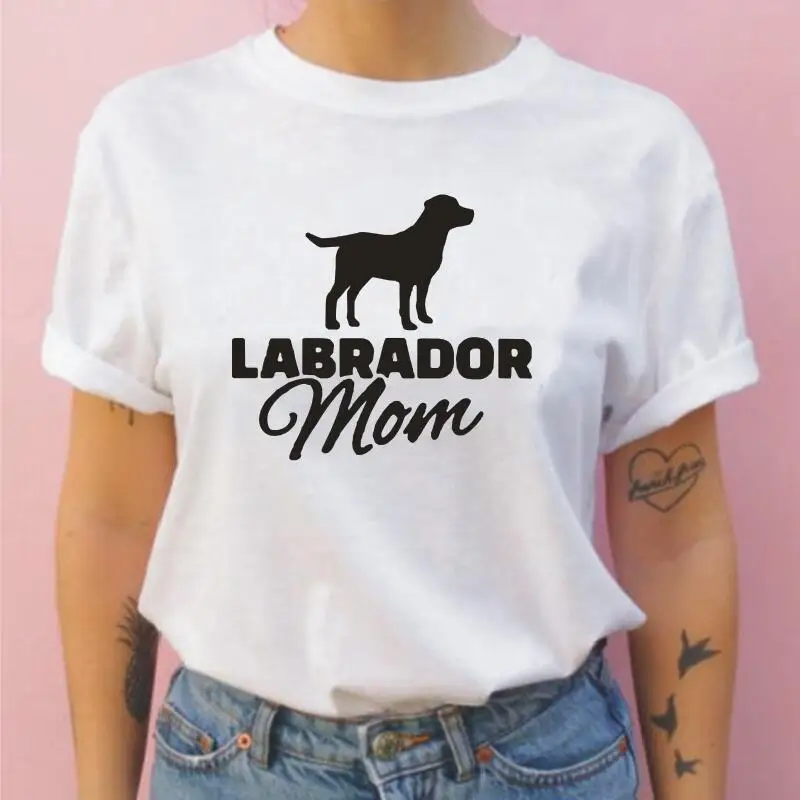 

Funny Lab Labrador Retriever Dog Mom T Shirt Women Tops Summer Short Sleeve Harajuku Shirt Tee Shirt Femme Loose Camisetas Mujer