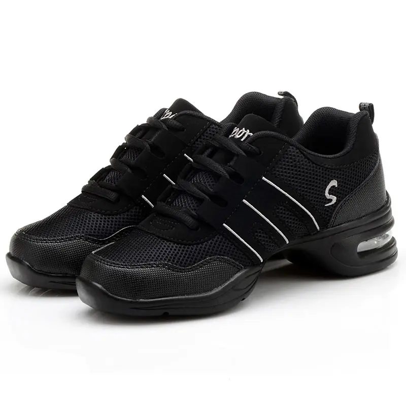 760 Black gray Размеры 28-42; обувь для джазовых танцев; женские Танцевальные Кроссовки; легкая дышащая женская танцевальная обувь; Современная женская спортивная обувь - Цвет: 760 Black gray