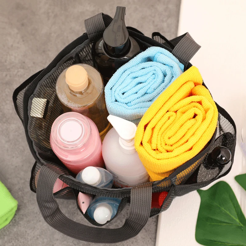 

Newly Mesh Shower Caddy Portable for College Dorm Large Bathroom Tote Bag Durable with 8 Pockets CLA88