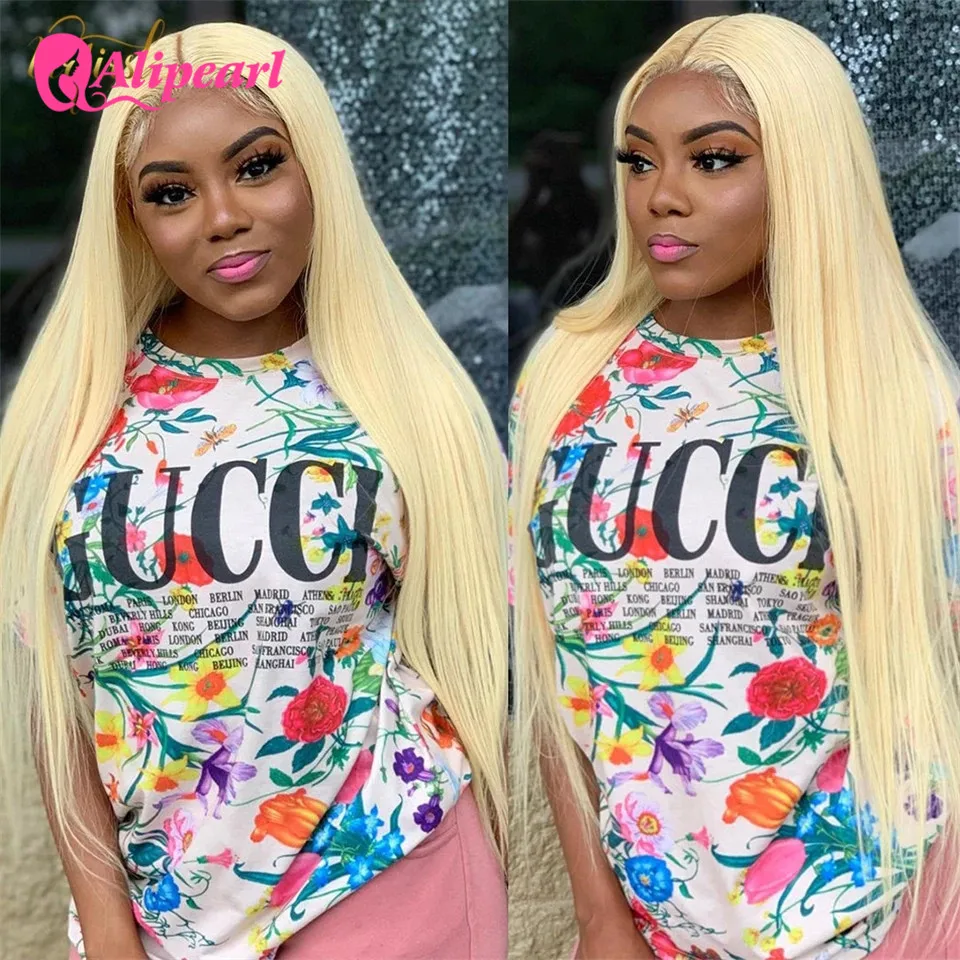 Парики из 613 светлых человеческих волос на сетке спереди предварительно