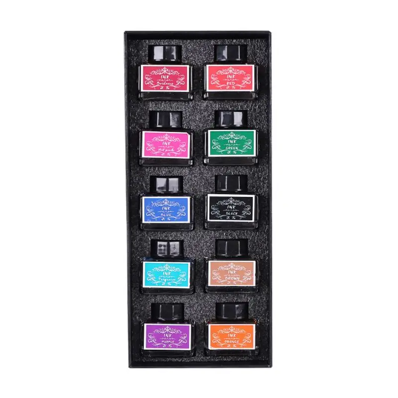 

10 бутылок, цветные 15 мл чернила для заправки, чернила для заправки, ручка для погружения, канцелярские принадлежности для школы U4LD