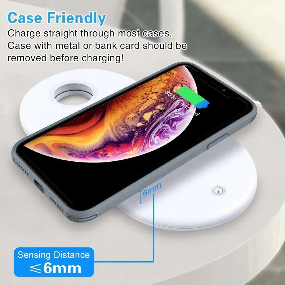 Qi Беспроводное зарядное устройство для iPhone 11 Pro XS Max XR X Watch iWatch 5 4 3 AirPods 2 зарядная док-станция 3 в 1 зарядное устройство для смартфона
