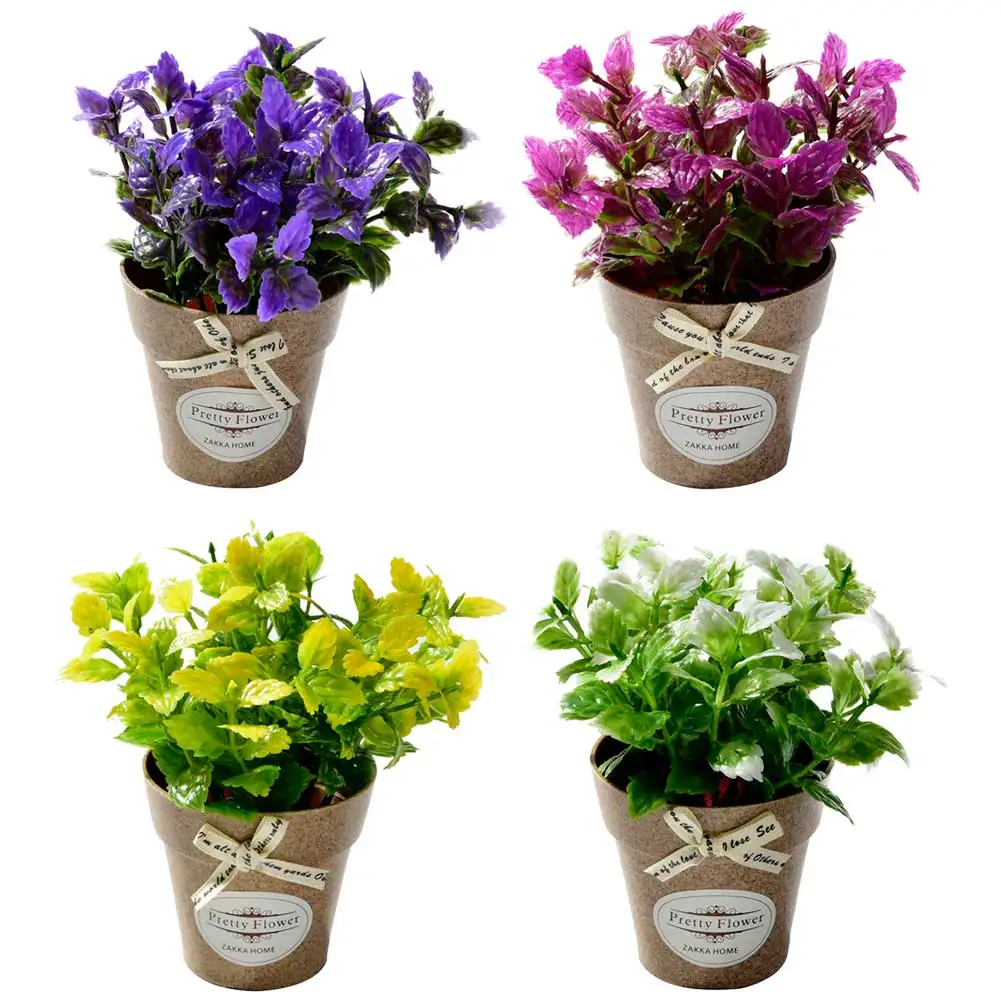 

Small Artificial Plants Decorative Flowers Mini Plant Bonsai Table Decor Arrangment Flower 1 set(plants+vase)