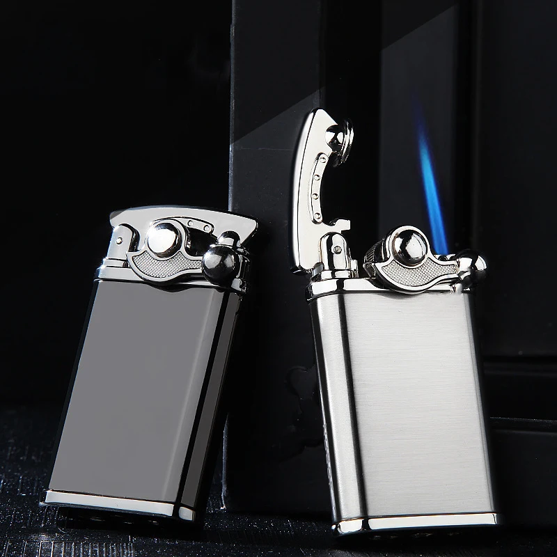 Надувная зажигалка с поворотным рычагом синий дым прямо в пламени ветрозащитная