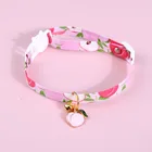 ошейник для кошек Милый ошейник для кошек с подвеской в виде фруктов, регулируемые ошейники с рисунком головы кошки, подвеска в виде колокольчиков, светоотражающий ошейник для домашних животных, аксессуары для кошек