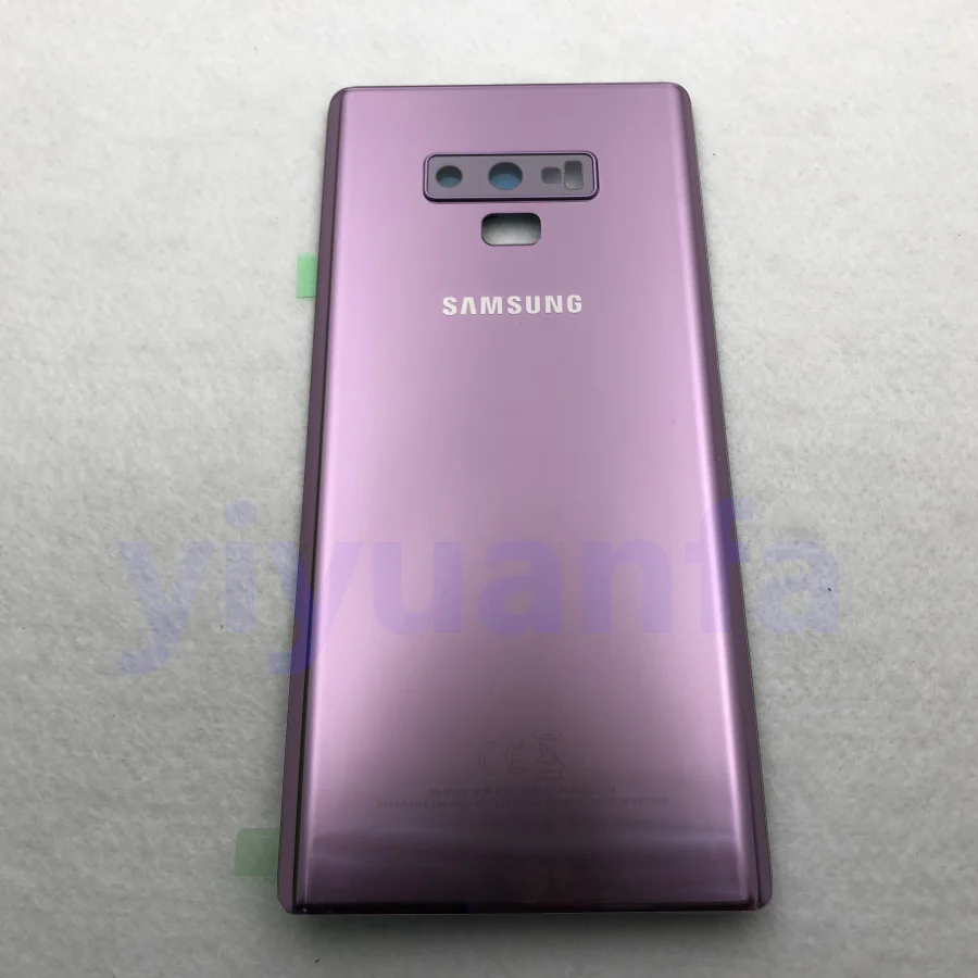 Note 9 purple Аккумулятор задняя крышка стеклянная дверь Корпус Замена+ задняя камера стеклянная рамка объектива для samsung Galaxy Note 9 N960 N960F - Цвет: Note 9 purple