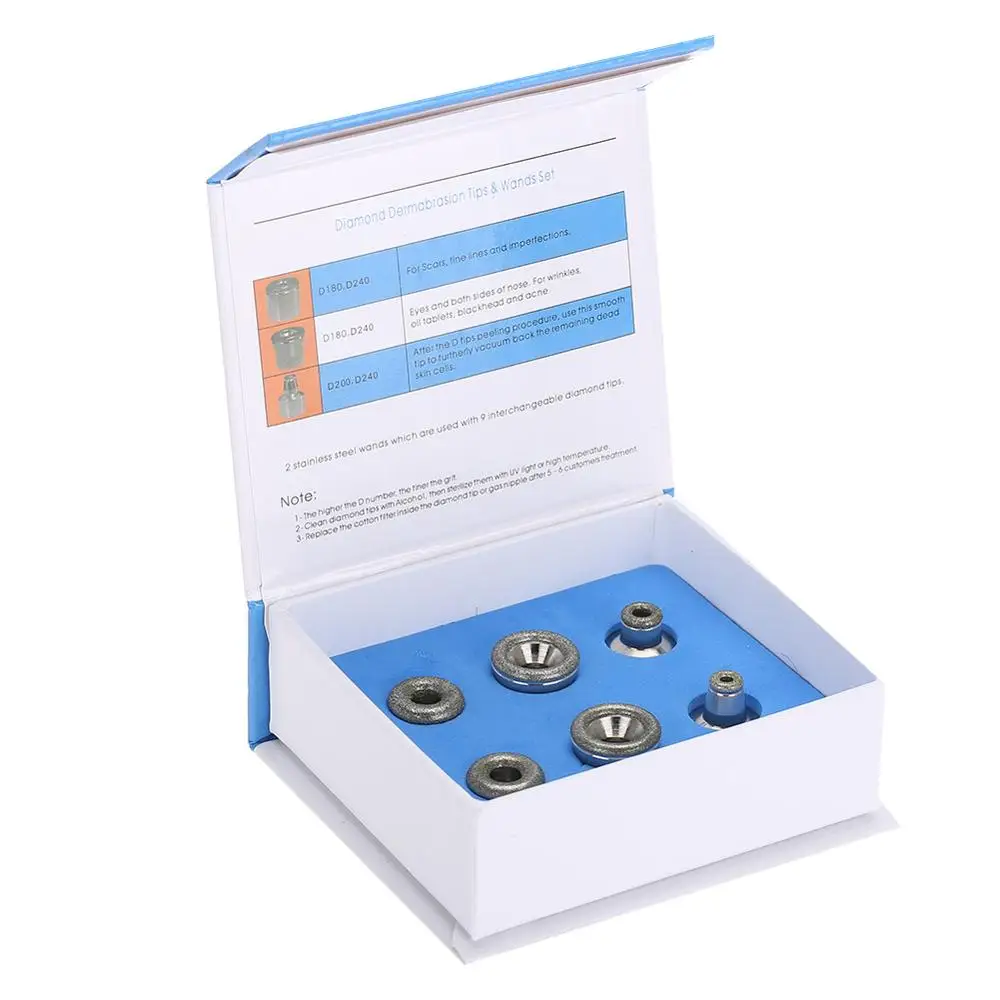 

Newest 6Pcs Stainless Steel Diamond Dermabrasion Fitting Set Exfoliation Beauty Microblading Instrument Tools Accessories Supply