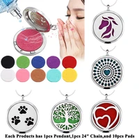 tree of life pendant locket 316l stainless steel aromatherapy essential oil diffuser necklace