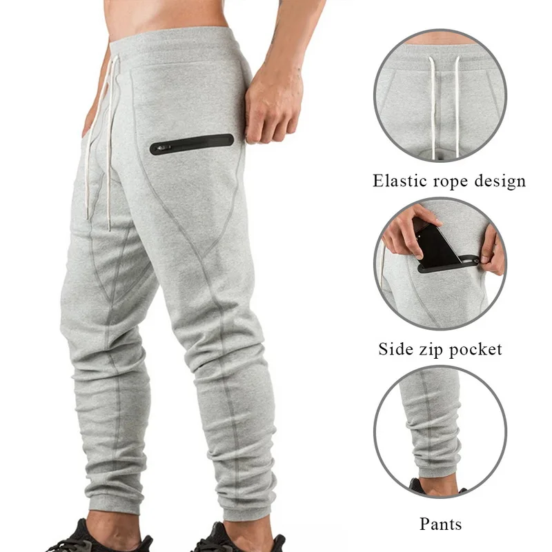 Мужские дышащие спортивные штаны CYSINCOS на молнии с карманами|Повседневные брюки| |