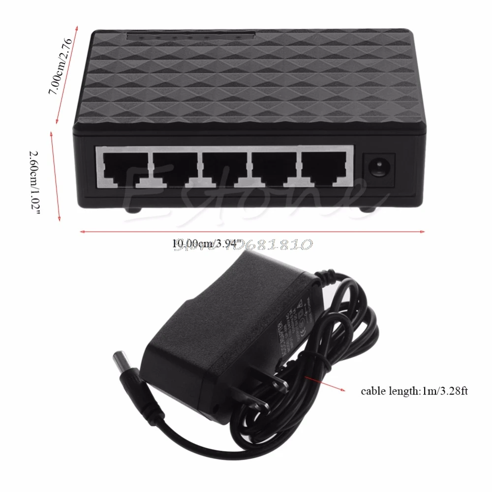 DC 5V 5 разъемное зарядное usb устройство для RJ 45 10/100/1000 Gigabit Ethernet сетевой коммутатор