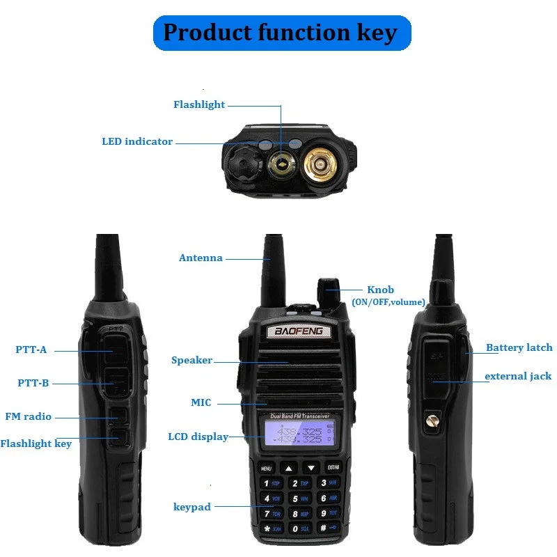 Портативная рация 8 Вт Baofeng UV 82 Plus высокая мощность двухсторонний радиоприемник