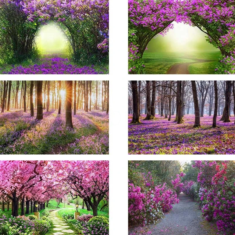 Avezano фон для фотосъемки весенние мечта зеленый лес Цвет Фиолетовый