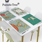 Скатерть с рождественскими цветами и оленями 42x32 см, скатерть для нового года, украшения для рождественской елки, рождественские украшения, рождественские украшения