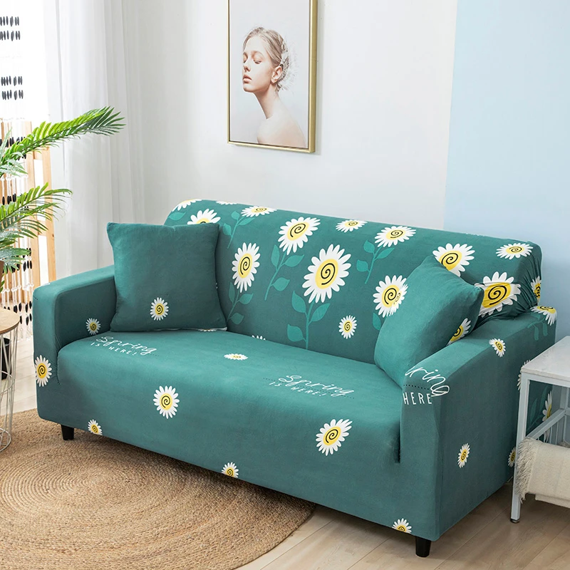 Чехол для дивана из спандекса с защитой от пыли и подсолнуха Эластичный чехол