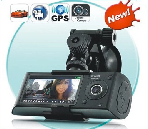 120 градусов с двумя объективами GPS 3D G Sensor 2 7 &quotTFT LCD автомобильная видеокамера DVR