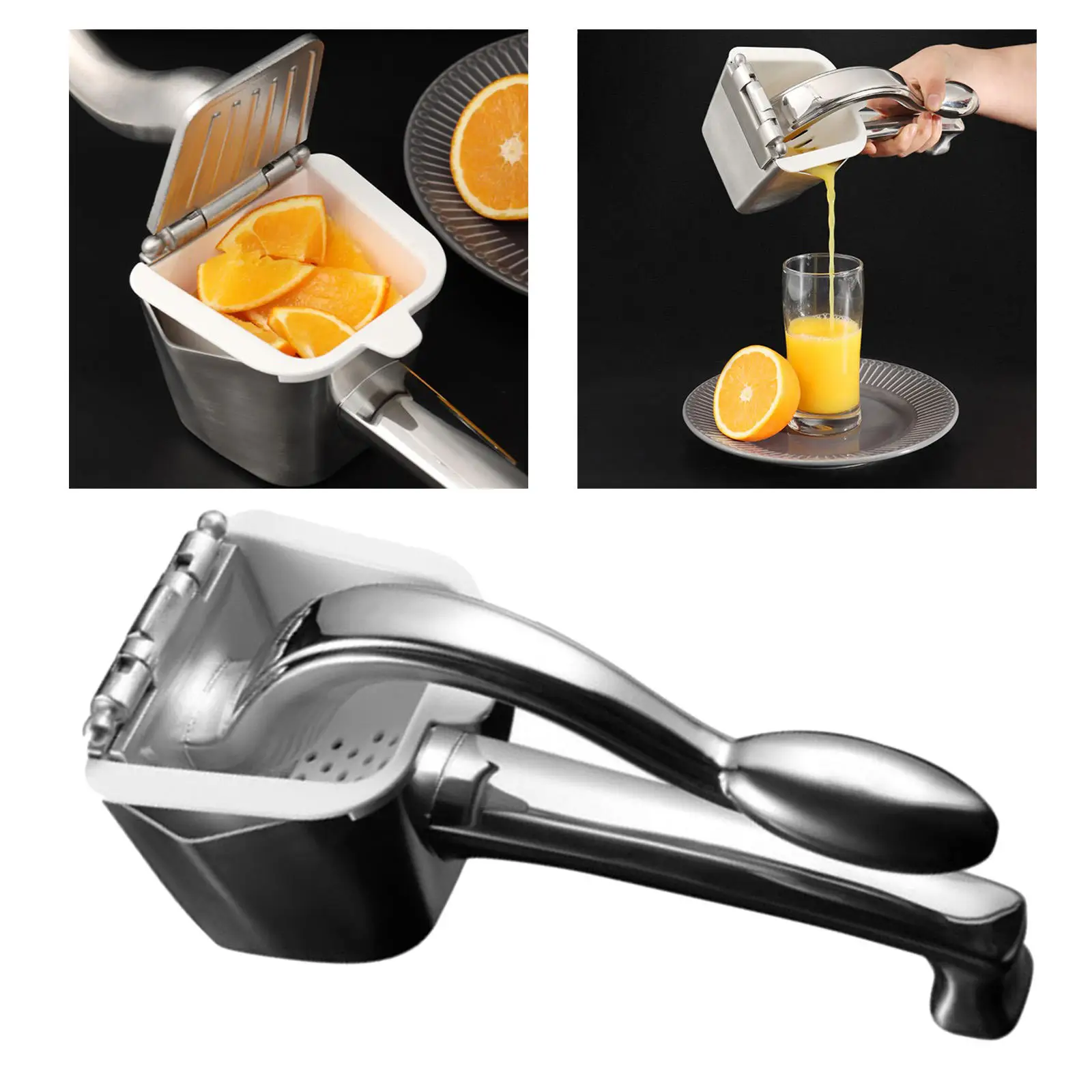 

Ergonomically Manual Juice Squeezer Stainless Steel Hand Pressure for Kitchen Home