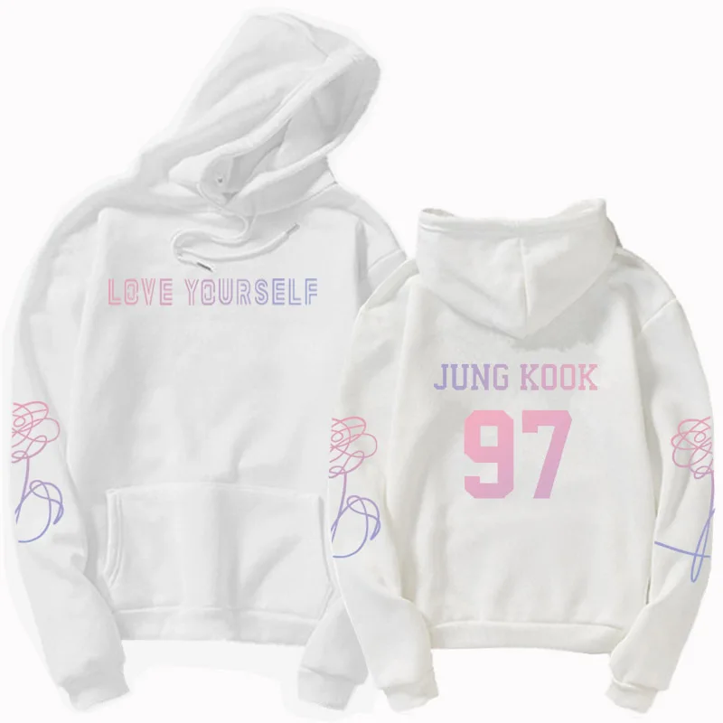 Jung kook suga v love yourself худи унисекс casual Корейская повседневная кофта с капюшоном kpop bangtan толстовка для мальчиков