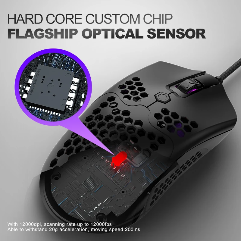 Игровая мышь 12000 DPI 7 кнопок RBG с подсветкой Эргономичный дизайн USB Проводная для