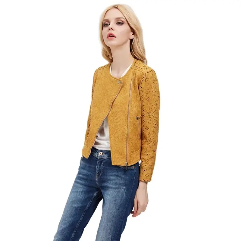 Женская замшевая куртка TMODA289 из искусственной кожи на осень и зиму женское