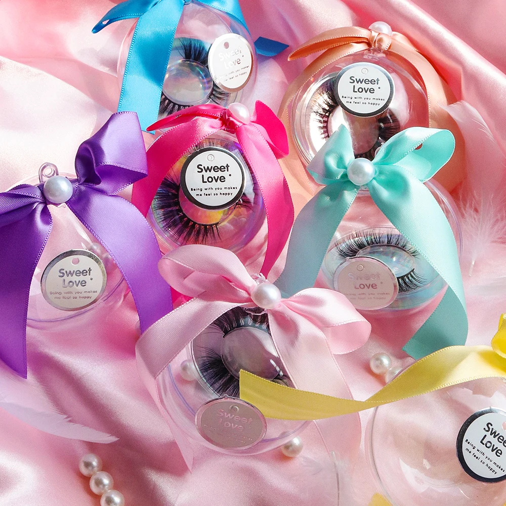 Оптовая продажа упаковка для ресниц цветная лента прозрачные ресницы коробки