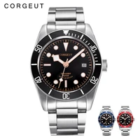 corgeut luxury brand black dial men nh35 miyota automatic mechanical watch military sport swim steel mechanical wrist watches