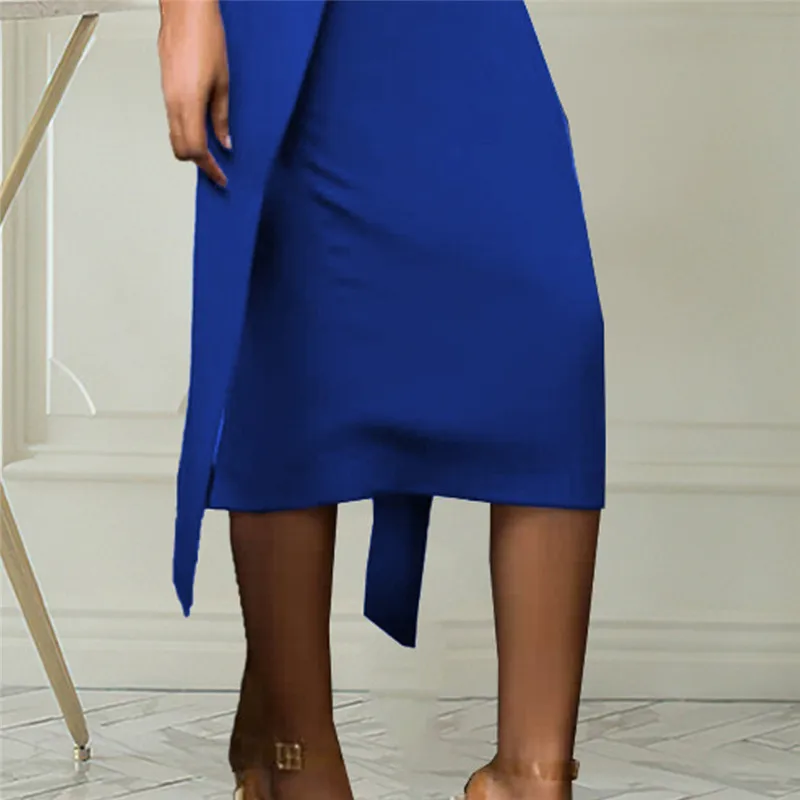 

2021 Bohemian Dot Print Dresses Women Summer Cross V-neck Sashes Dress Lady Long Sleeve Button Dresses Female