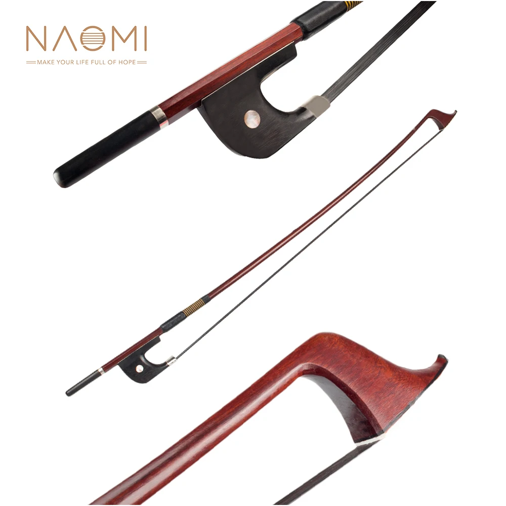 

NAOMI VB0908-030 Classic Brazilwood 4/4 Violin Bow Light Weight Proper Balance Mongolian Horsehair Bow Hairs Ebnoy Frog