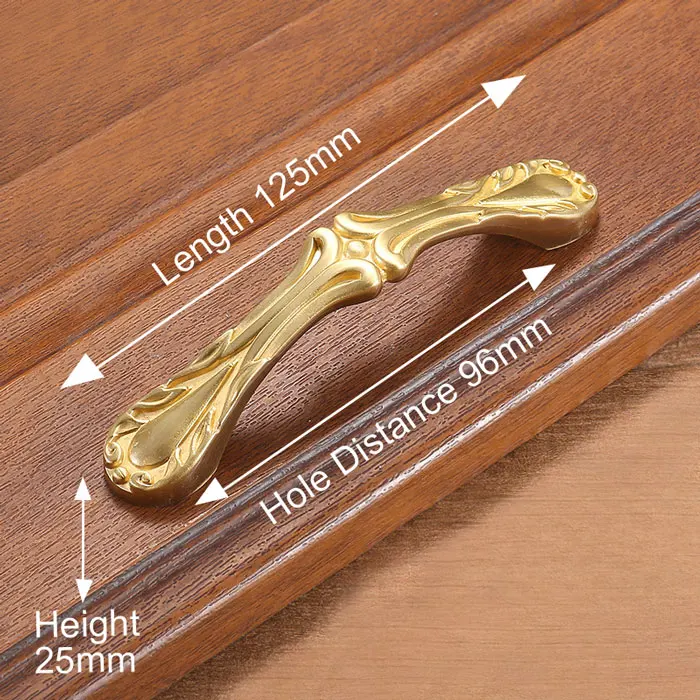 Handle-T1093-96 KAK медные латунные ручки шкафа для двери кухонного шкафа ручки для выдвижных ящиков Европейское винтажное Золотое оборудование для обработки мебели - Цвет: Handle-T1093-96