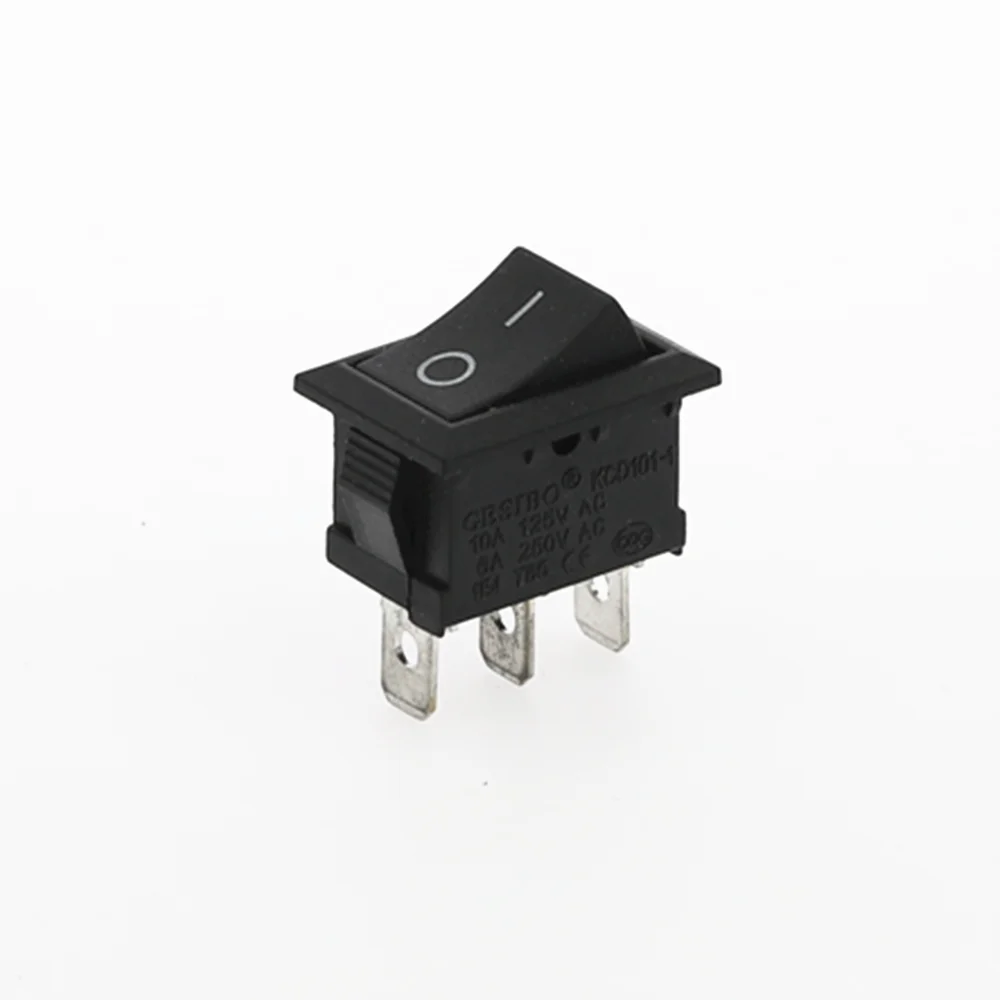 Black 2D3P 5 шт. KCD1 3Pin лодка автомобиля кулисный переключатель 6A/10A 250 V/125 V AC красный желтый зеленый синий черный кнопка Лучшая цена KCD1 - Цвет: Black 2D3P