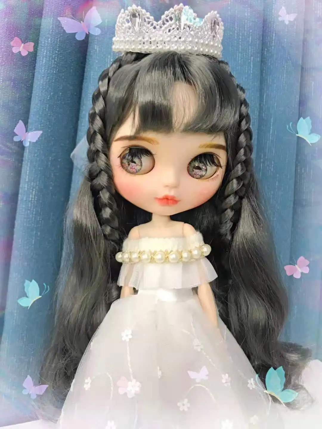 

Outfits for Blyth doll one piece simple white wedding dress simple dressing suit for 1/6 azone BJD ICY DBS