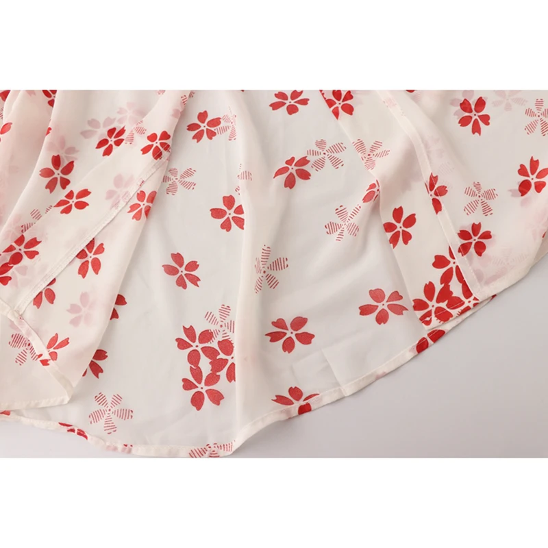 

Japanses Kimono Cardigan Blouses Women's Fashion Cherry Blosson Print Loose Shirts 2021 Summer New Sweet Tide Blusas Tops Female