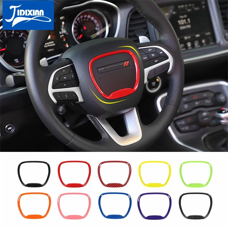 

MOPAI Car Steering Wheel Center Decoration Ring Sticker for Dodge Charger 2015+ for Dodge Challenger 2015+ Interior Accessories