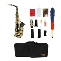 1 set exquisite eb alto saxophone high f key with storage bag mouthpiece strap reed mute brush 27 16 x 22 24 x 4 72inch black