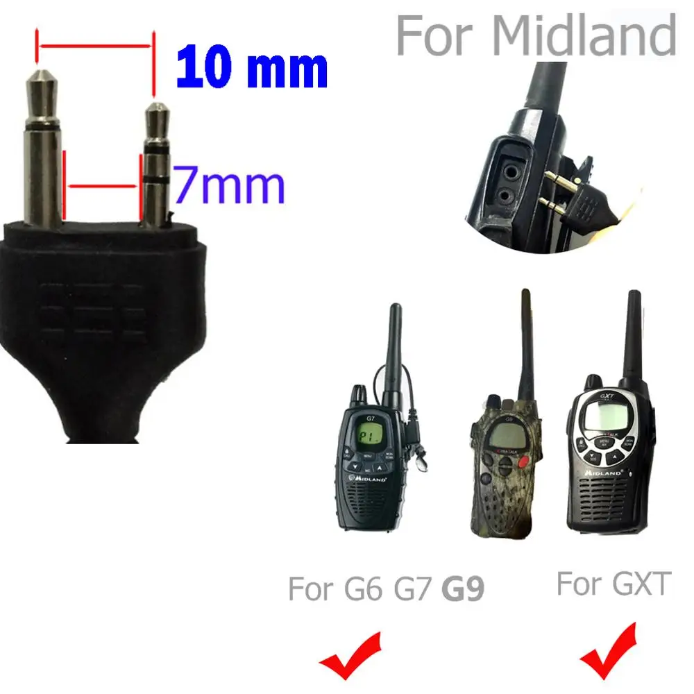 Горло микрофон скрытый Акустическая трубка наушник гарнитура с пальцем PTT для 2pin