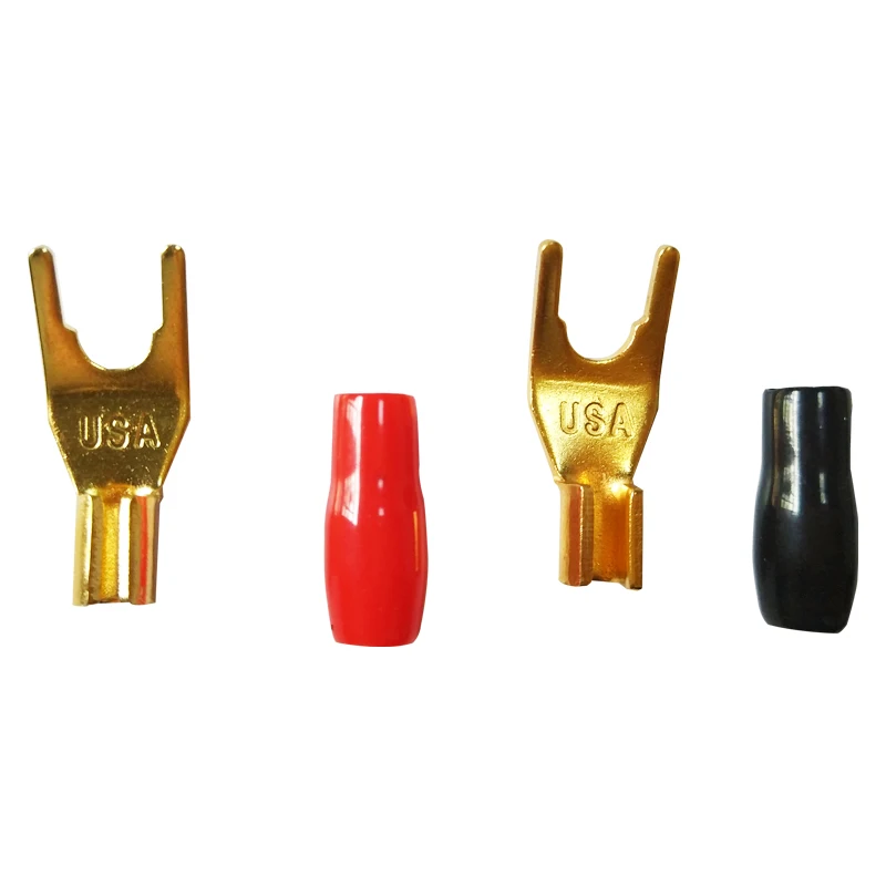 U-образный разъем для динамика из чистой меди с позолоченным кабелем 4 шт. |