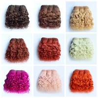 1 piece 500cm15cm extension wool hair wefts purple pink golden color curly hair wigs for bjdsdamerican doll diy wigs