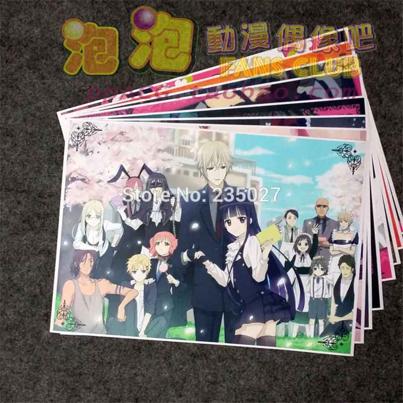 

8 pcs/set Anime Inu x Boku Secret Service poster Ririchiyo Soushi Nobara wall pictures room sticker toys A3 cartoon posters
