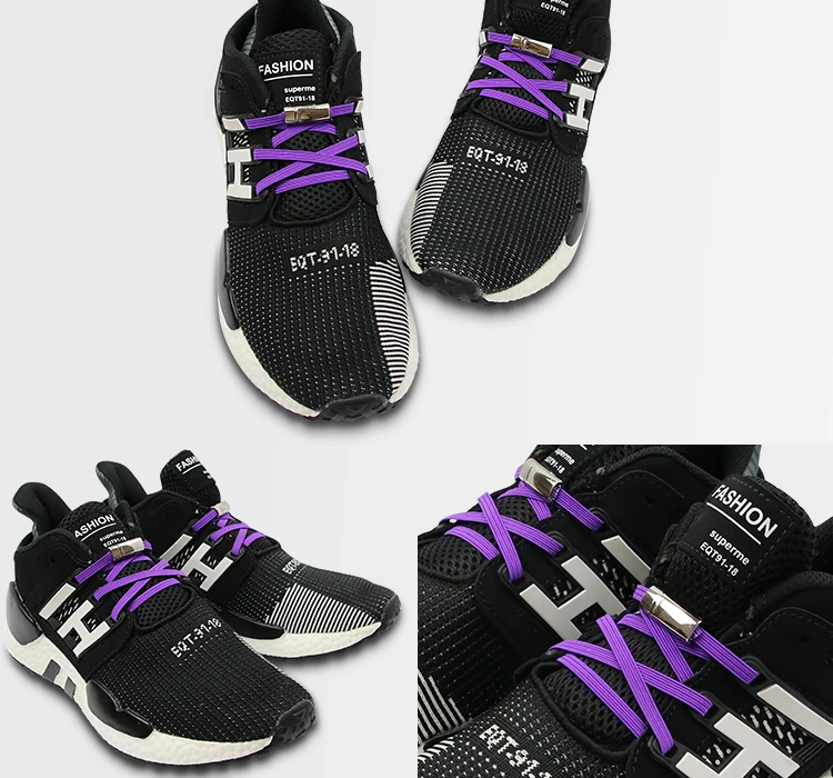 1 пара Красочные легкого кружева без завязок Эластичный шнурок со шнуровкой