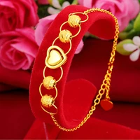 hi love 24k gold chain hand heart beads party friend birthday gift mothers day fine jewelry