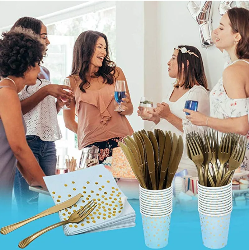 10 шт. набор одноразовых украшений для вечеринки в честь Дня Рождения посуда синий