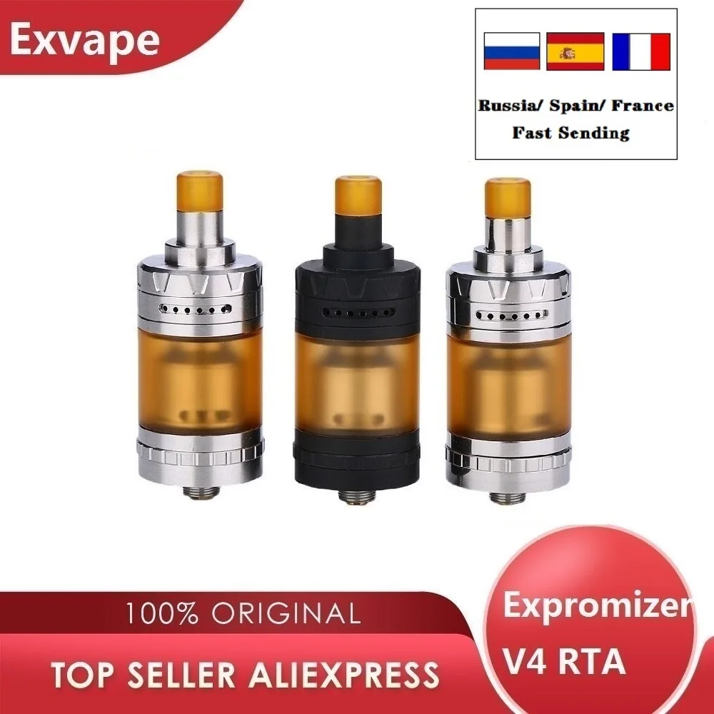 Оригинальный испаритель Exvape Expromizer V4 MTL RTA Tank простой в сборке с одной катушкой