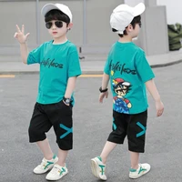 boys clothing sets summer boys clothes casual outfit t shirt pants kids tracksuit teen children clothing suit 6 8 9 10 12 year
