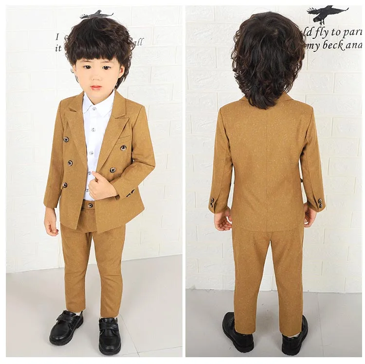YELLOW Костюм в английском стиле для мальчиков; костюм Terno infantil; Enfant Garcon Mariage; костюмы для мальчиков на свадьбу; Garcon Mariage; костюмы для мальчиков; торжественные костюмы - Цвет: YELLOW