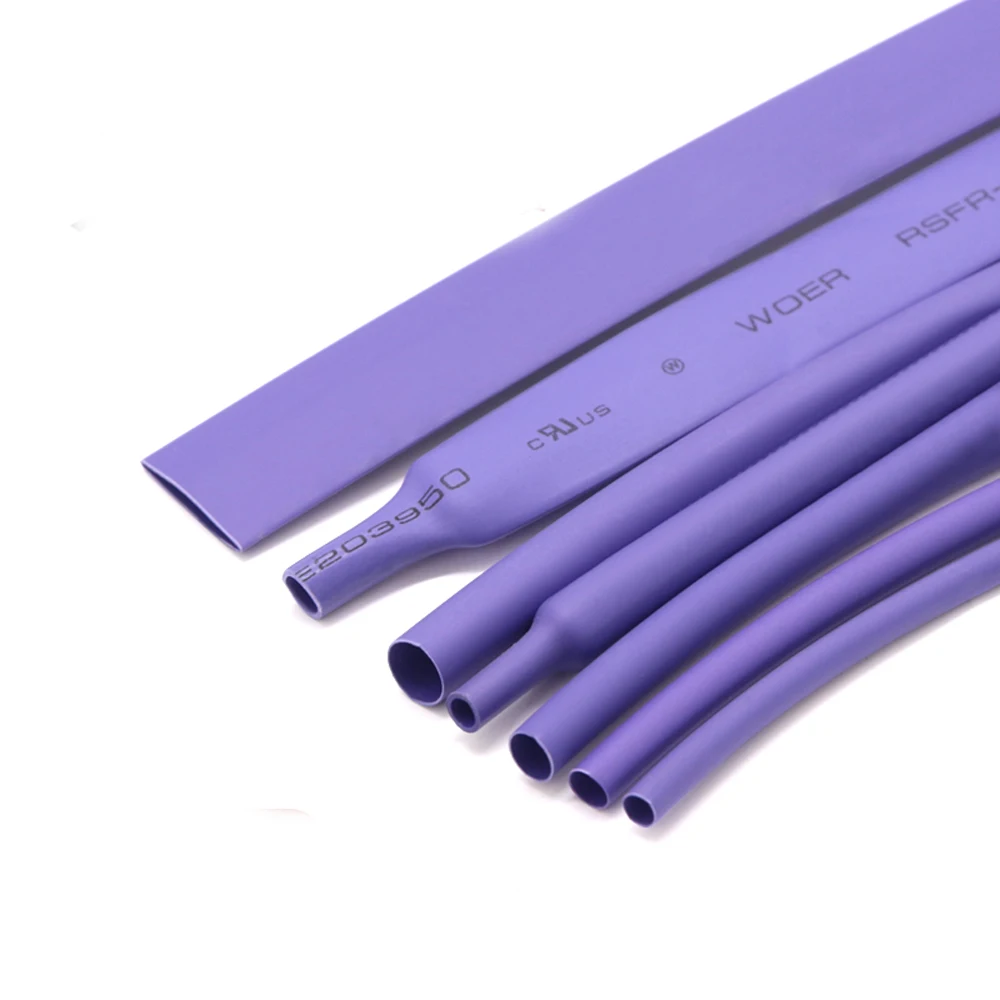 

1/2/5/10/20/50M Heat Shrink Tube Dia 1/2/3/4/5/6/8/9/10/12/14/16-50mm 2:1 Electrical Sleeving Cable Wire Heatshrink Tube Purple