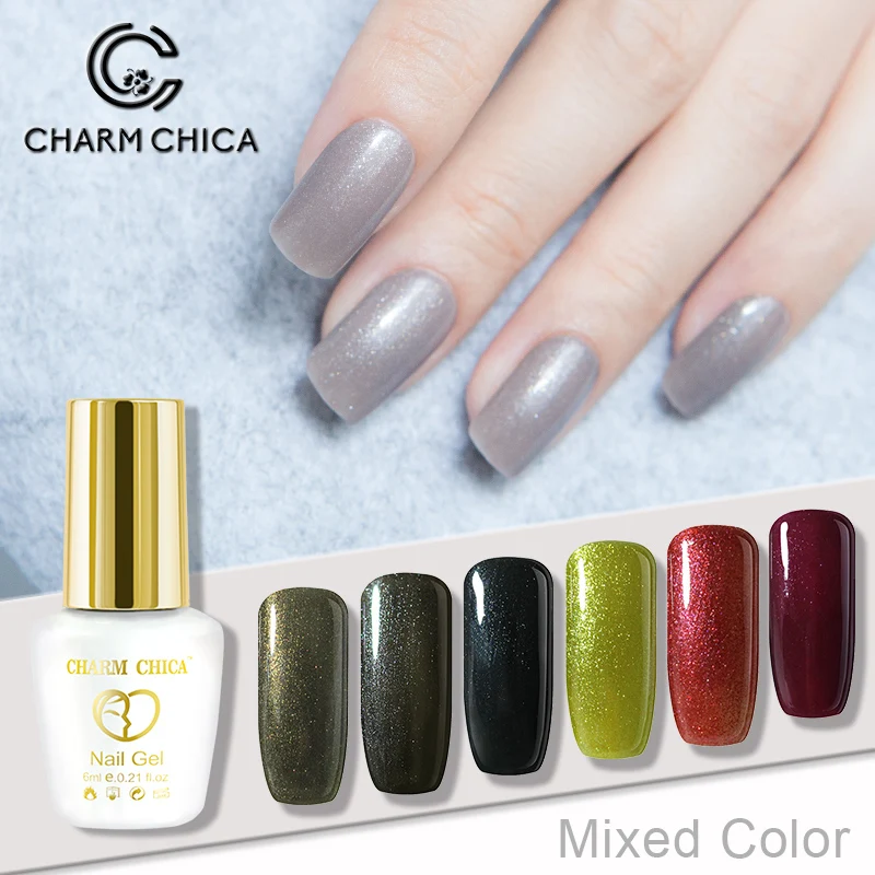 Очаровательный лак для ногтей CHICA отмачиваемый Гель белый синий зеленый УФ 6 мл