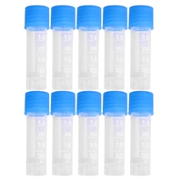 10pcs clear 1 8ml plastic graduated cryovial tubes sample container with screw caps for oils dyes lab test