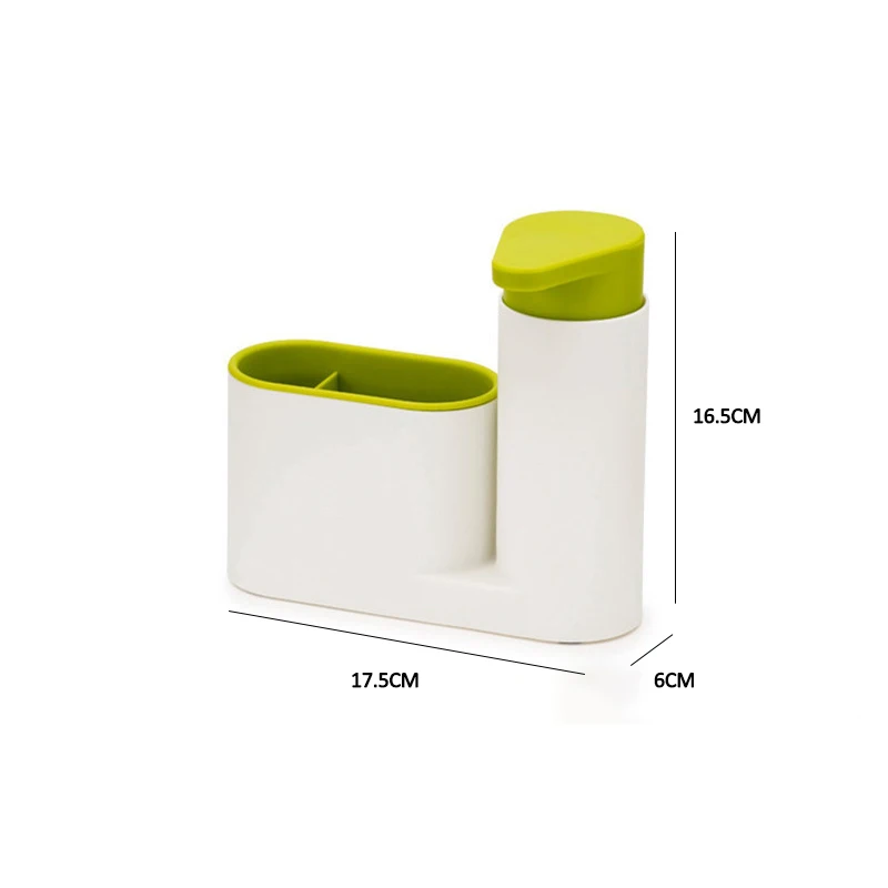 

Sink Liquid Soap Dispenser Plastic Bottle Storage Box Cleaning Sponge Brush Holder Rack Hand Wash Dish Dispensers Kitchen Tools