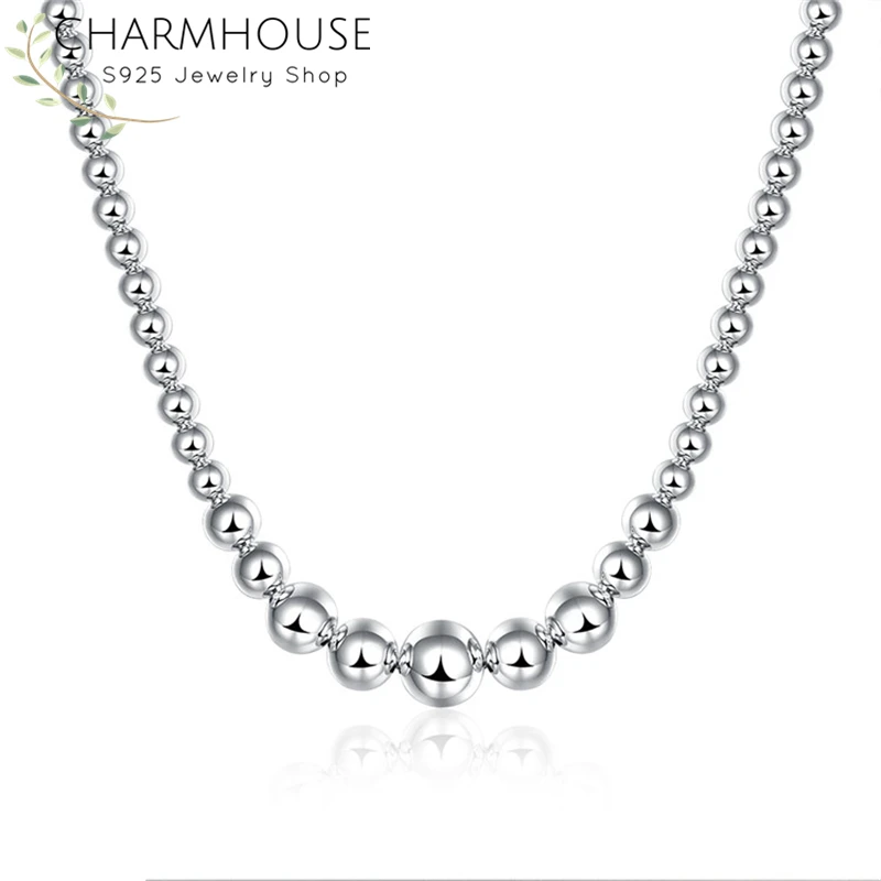 Silver 925 Necklaces For Women Buddha Bead Pendant &amp Necklace Link Chain Collier Choker Fashion Jewelry Accessories Party Gifts |