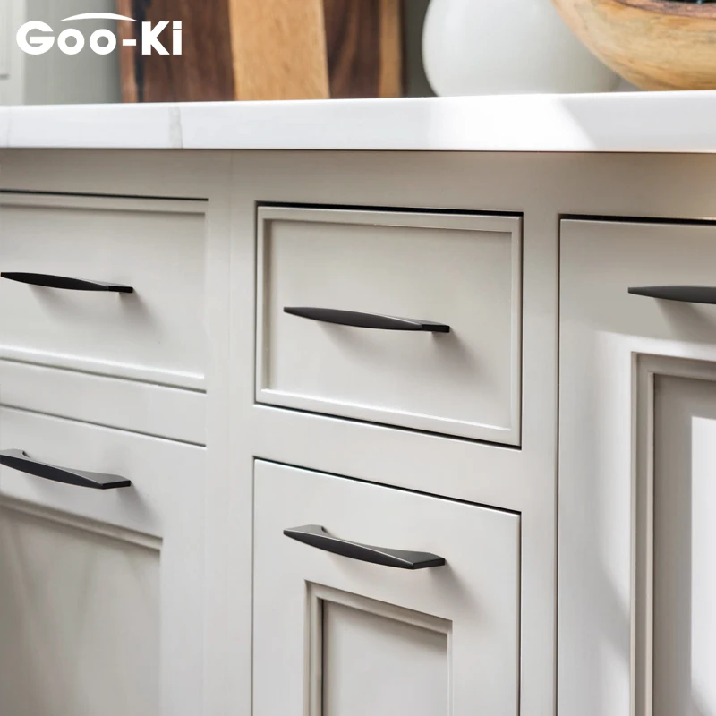 Скандинавские современные Glam блестящие черные ручки для ящиков кухонные дверные