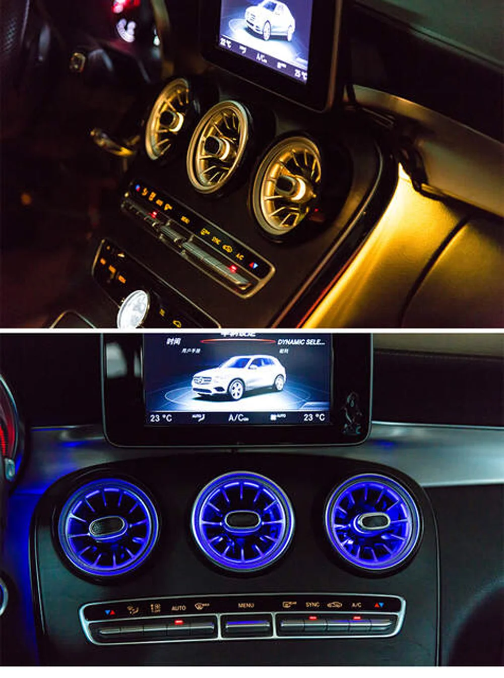 Светодиодная турбина на вентиляционное отверстие автомобильный Кондиционер